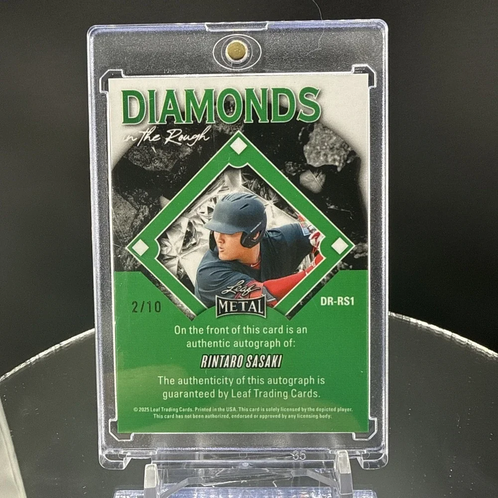 Rintaro Sasaki Autographed Diamond In Rough Red Ice /10 Leaf Metal